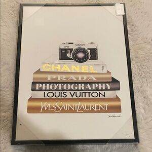 Chanel Camera Art Print with Yellow and Brown Highlights